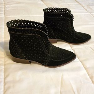 Cecilia New York Tate Perforated Suede Booties
